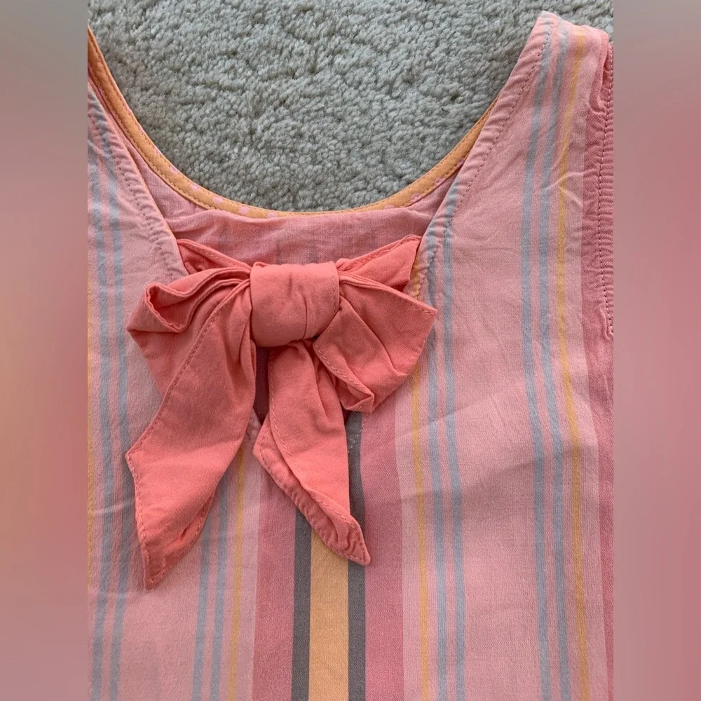 Matilda Jane Size 6 Orange Creamsicle Dream Chasers Tiered Striped Rayon Dress